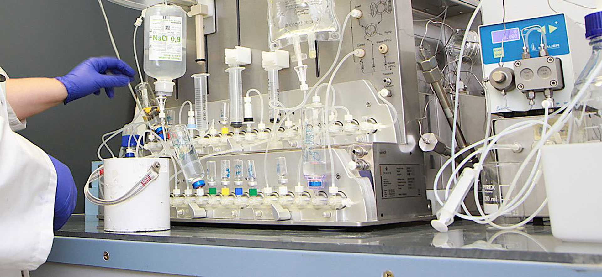 Automated synthesis module in the radiochemistry laboratory